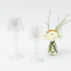 Glass Lantern Tea Light Holder (Pair) - 18cm