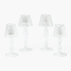 Glass Lantern Tea Light Holder Set