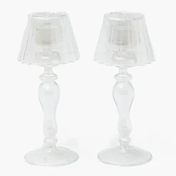 Glass Lantern Tea Light Holder Set