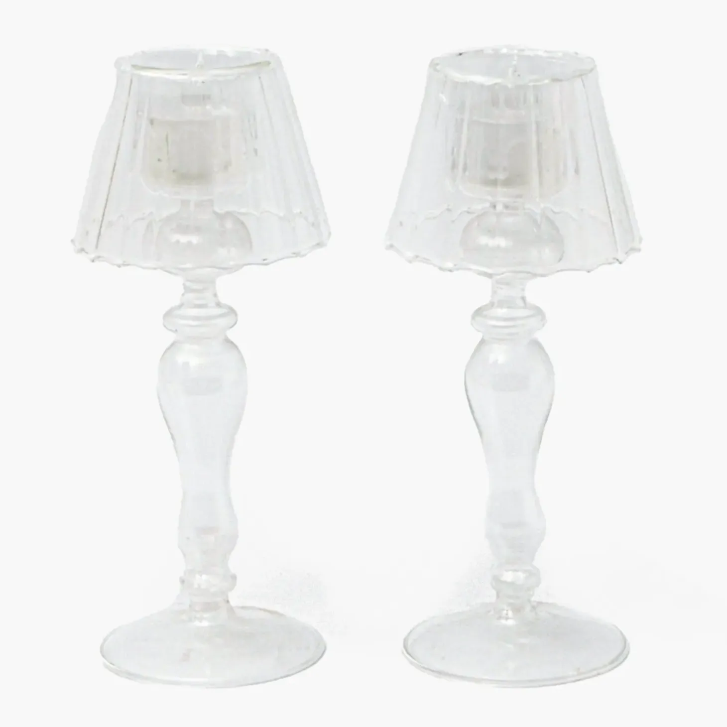 Glass Lantern Tea Light Holder Set