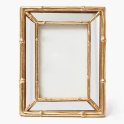 Gold Bamboo Mirror Photo Frame - 4"x6"