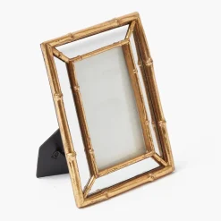 Gold Bamboo Mirror Photo Frame - 4"x6"
