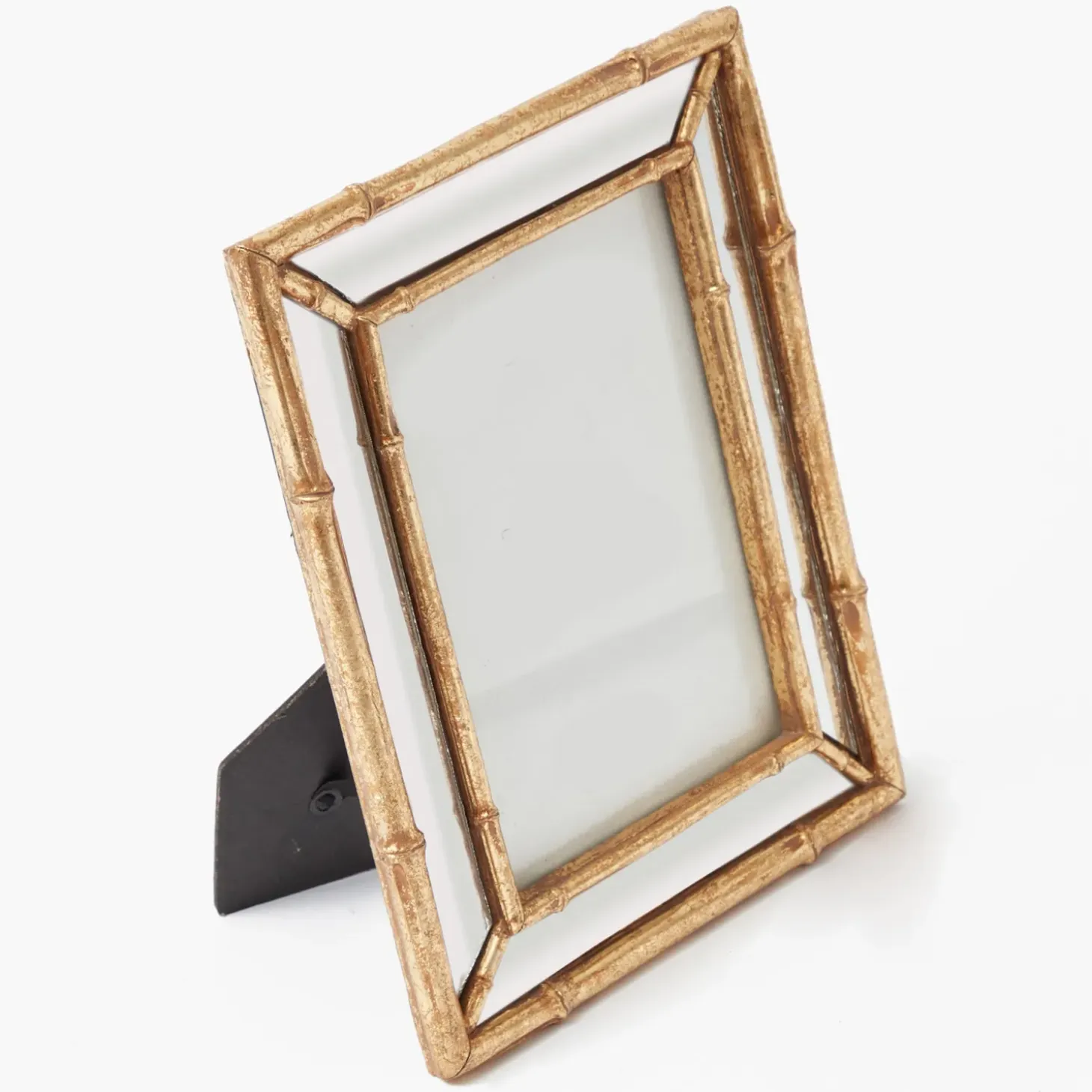 Gold Bamboo Mirror Photo Frame - 5"x 7"