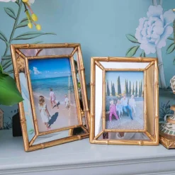 Gold Bamboo Mirror Photo Frame - 5"x 7"