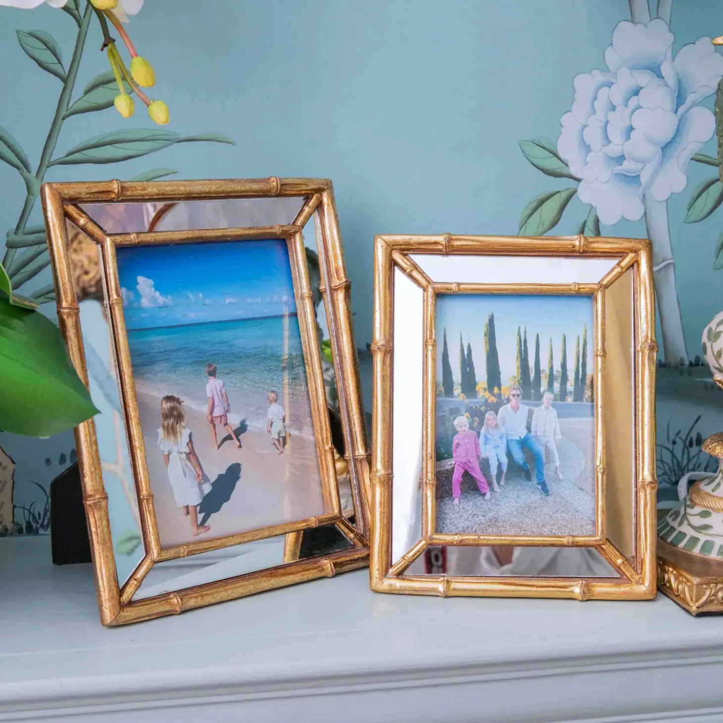 Gold Bamboo Mirror Photo Frame - 5"x 7"
