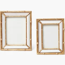 Gold Bamboo Mirror Photo Frame - 5"x 7"