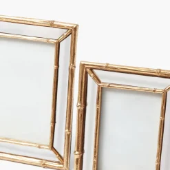 Gold Bamboo Mirror Photo Frame - 5"x 7"