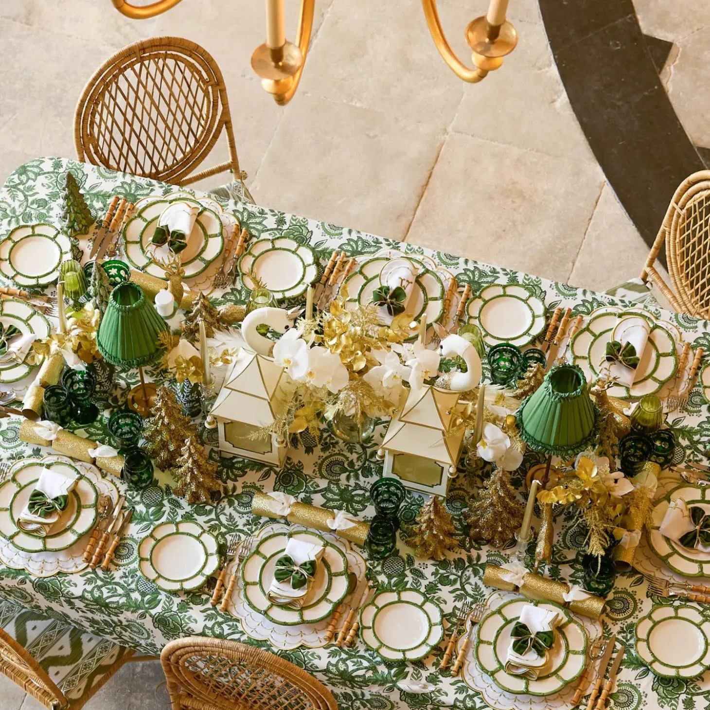 Gold Glitter Crackers with White Velvet Bows (Set of 6)