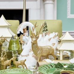 Gold Glitter Reindeer Family