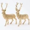 Gold Glitter Reindeer (Pair)