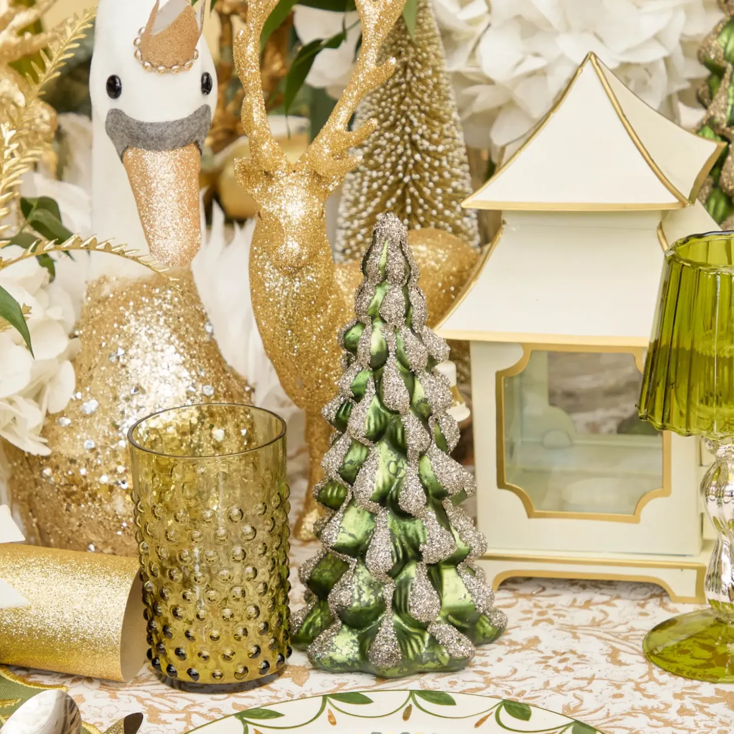 Gold Glitter Reindeer (Pair)