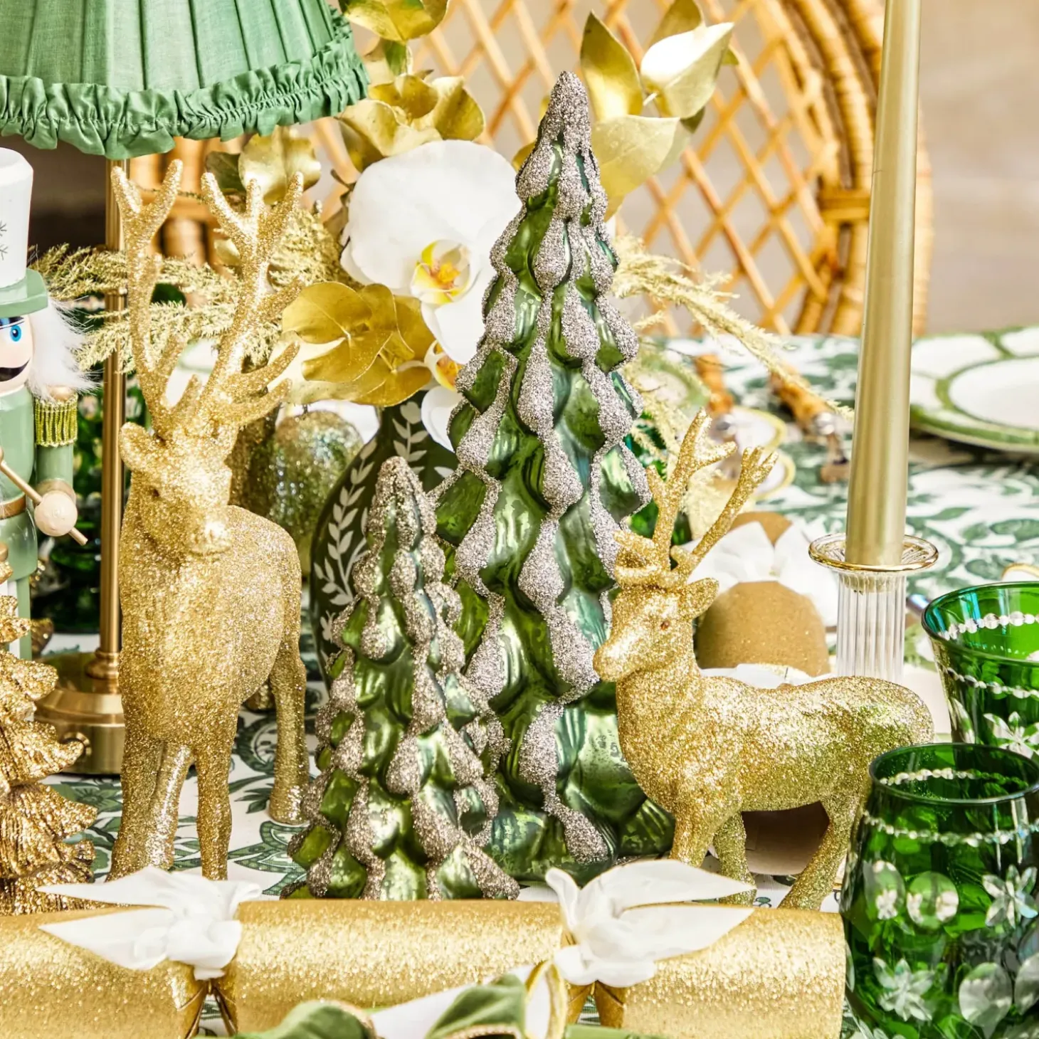 Gold Glitter Reindeer (Pair)