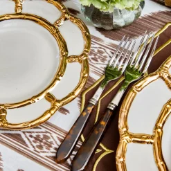 Gold Petal Bamboo Ceramic Starter Plate