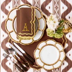 Gold Petal Bamboo Ceramic Starter Plate