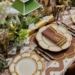 Gold Petal Bamboo Ceramic Starter Plate