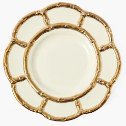 Gold Petal Bamboo Ceramic Dinner Plate