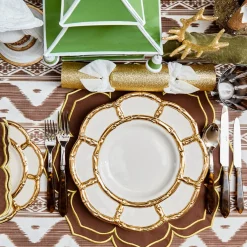 Gold Petal Bamboo Ceramic Dinner Plate