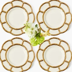Gold Petal Bamboo Dinner Plates (Set of 4)