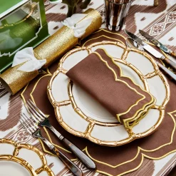 Gold Petal Bamboo Dinner Plates (Set of 4)