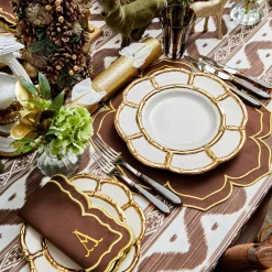 Gold Petal Bamboo Dinner Plates (Set of 4)