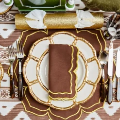 Gold Petal Bamboo Dinner Plates (Set of 4)