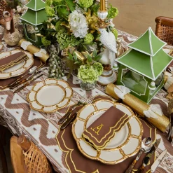 Gold Petal Bamboo Dinner Plates (Set of 4)