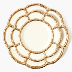 Gold Petal Bamboo Dinner & Starter Plates (Set of 8)