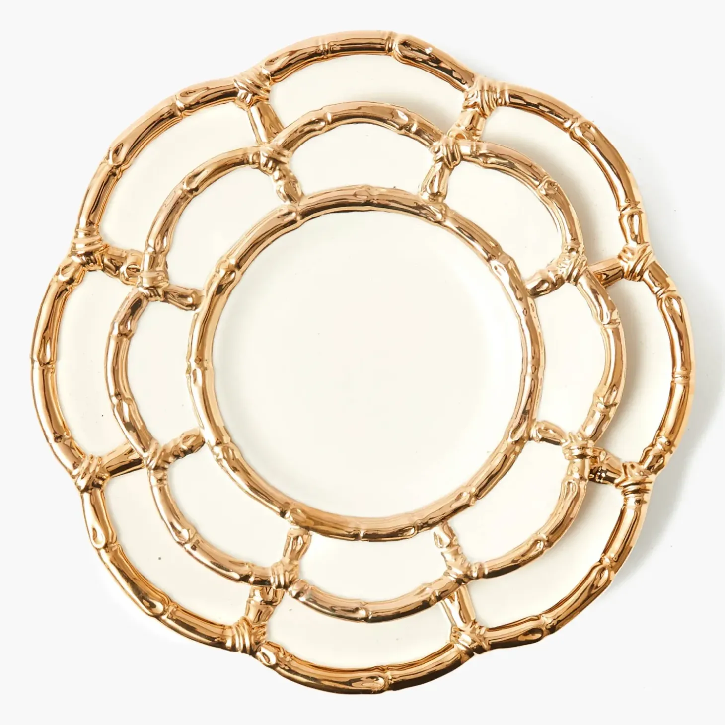 Gold Petal Bamboo Dinner & Starter Plates (Set of 8)