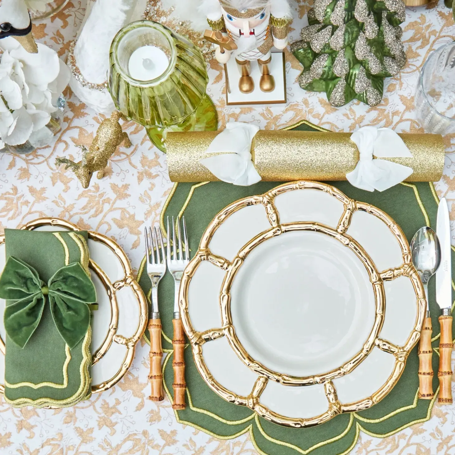 Gold Petal Bamboo Dinner & Starter Plates (Set of 8)
