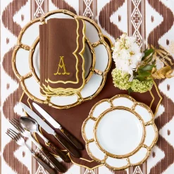 Gold Petal Bamboo Starter Plates (Set of 4)