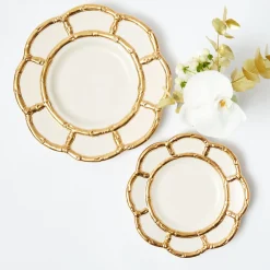 Gold Petal Bamboo Starter Plates (Set of 4)
