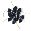 Gold Trimmed Navy Velvet Bows (Set of 4)