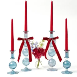 Gold Trimmed Red Velvet Bows (Set of 4) - 20cm