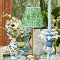 Green & Blue Lotus Lampshade (18cm)