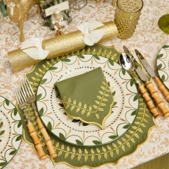 Green & Gold Laurel Placemats (Set of 4)