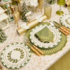 Green & Gold Laurel Placemats (Set of 4)