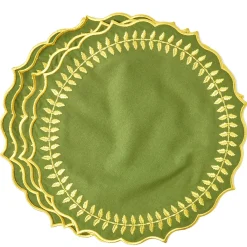 Green & Gold Laurel Placemats (Set of 4)
