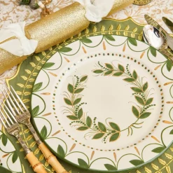 Green & Gold Laurel Placemats (Set of 4)