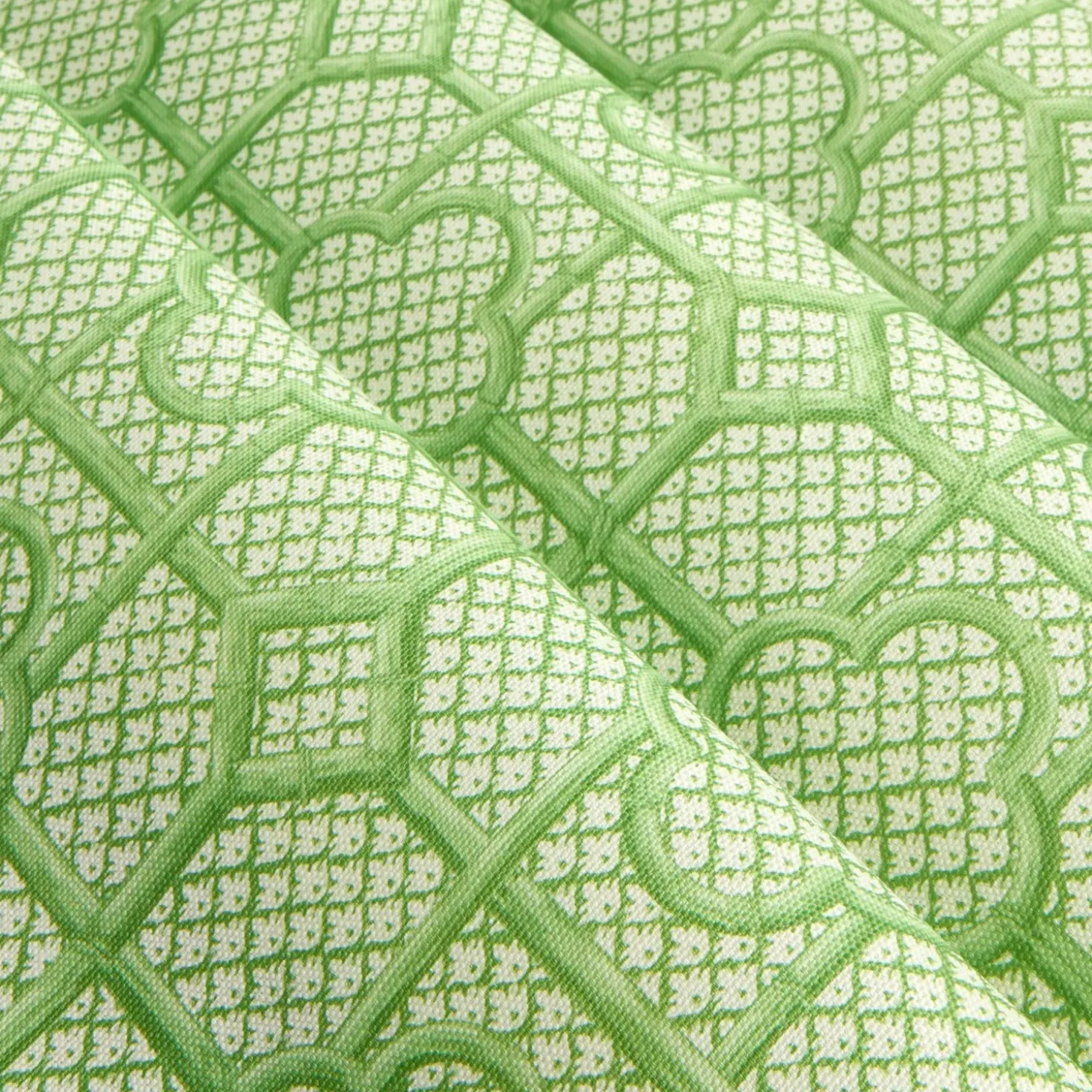 Green Bamboo Trellis Fabric