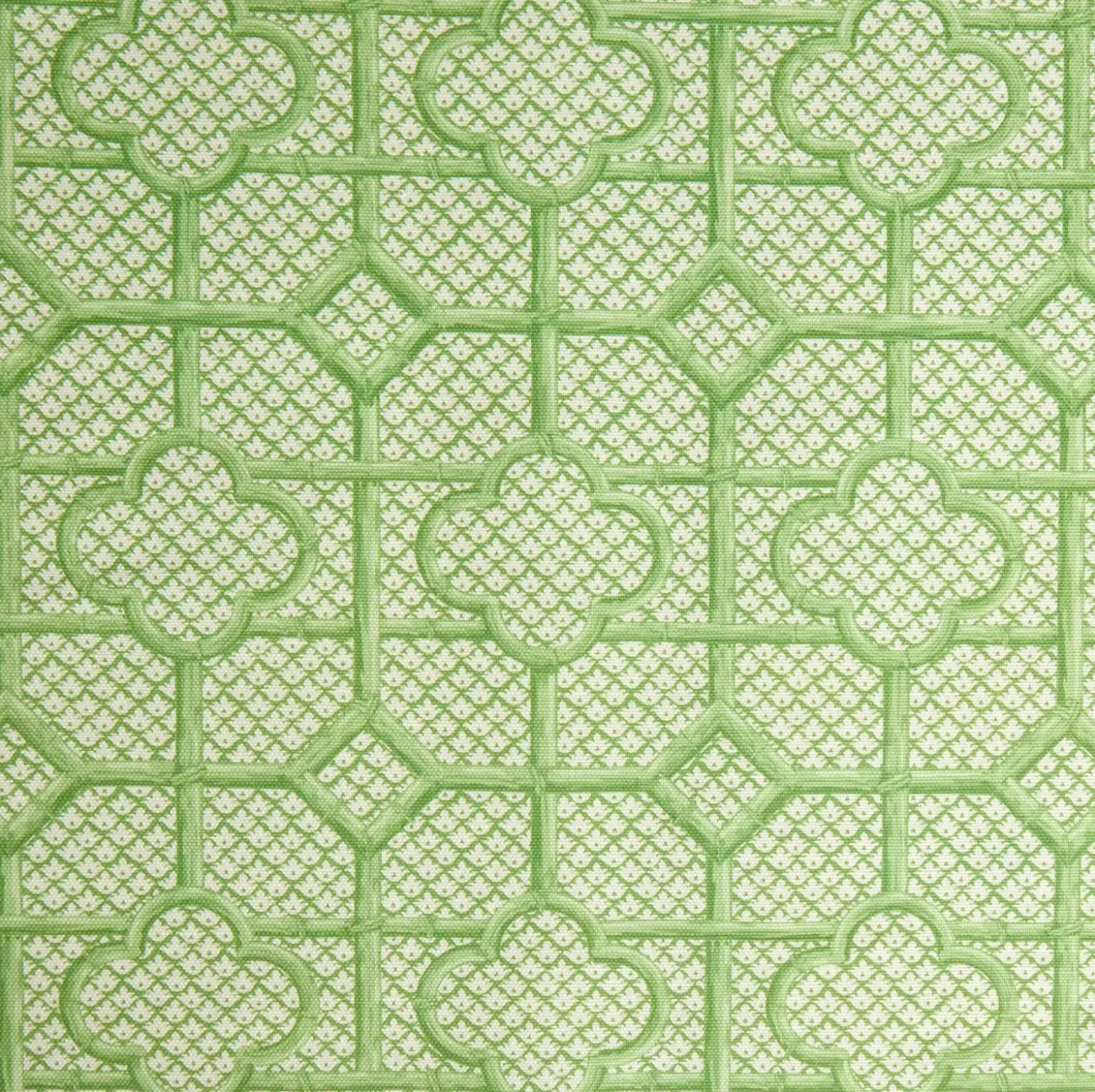 Green Bamboo Trellis Fabric