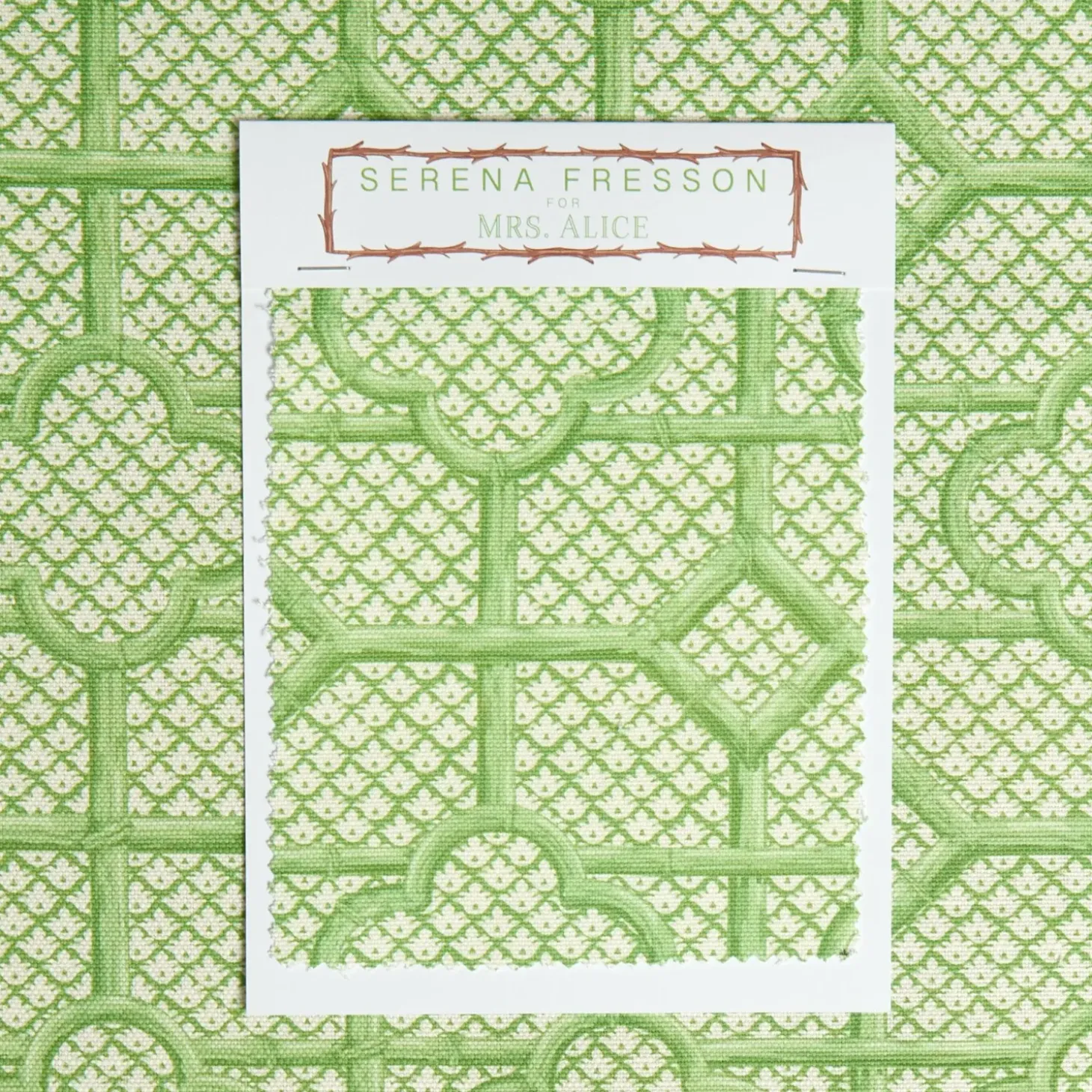 Green Bamboo Trellis Fabric