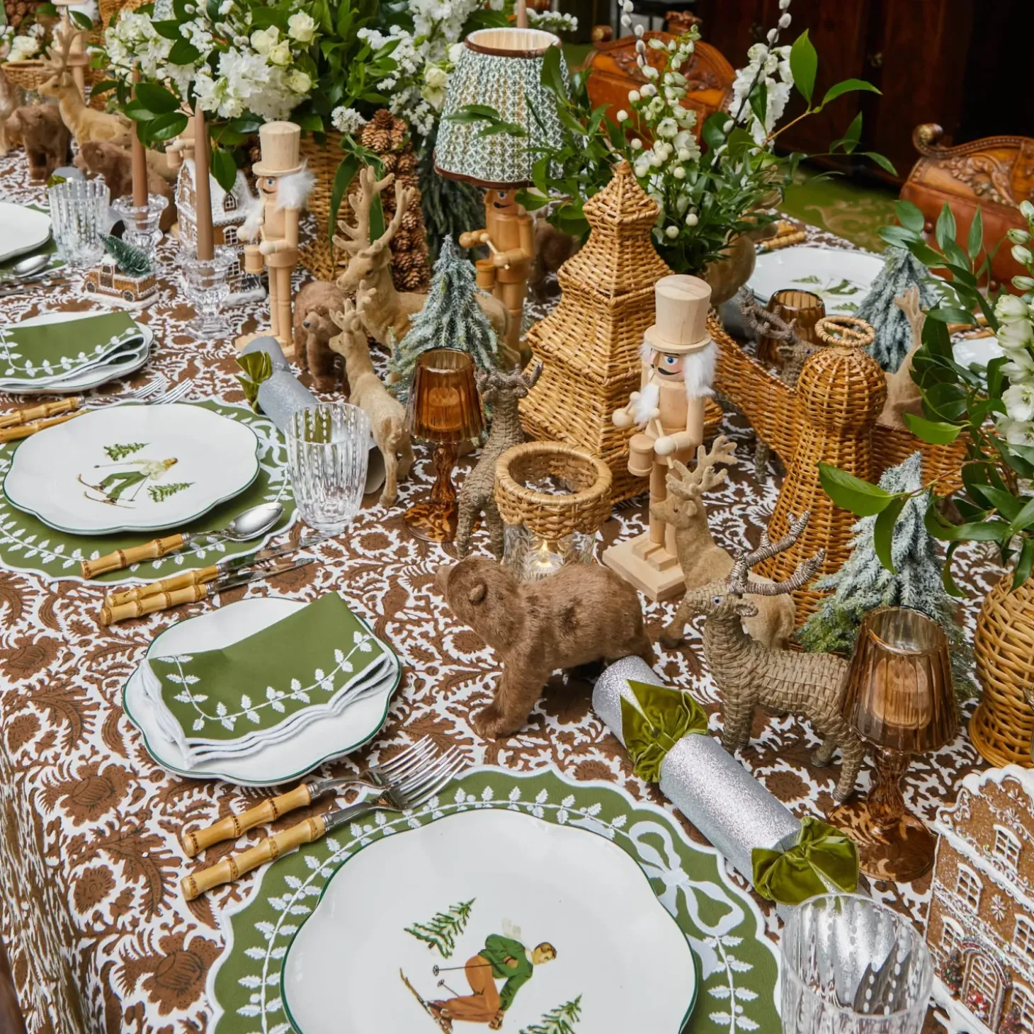 Green Bow Laurel Napkins (Set of 4)