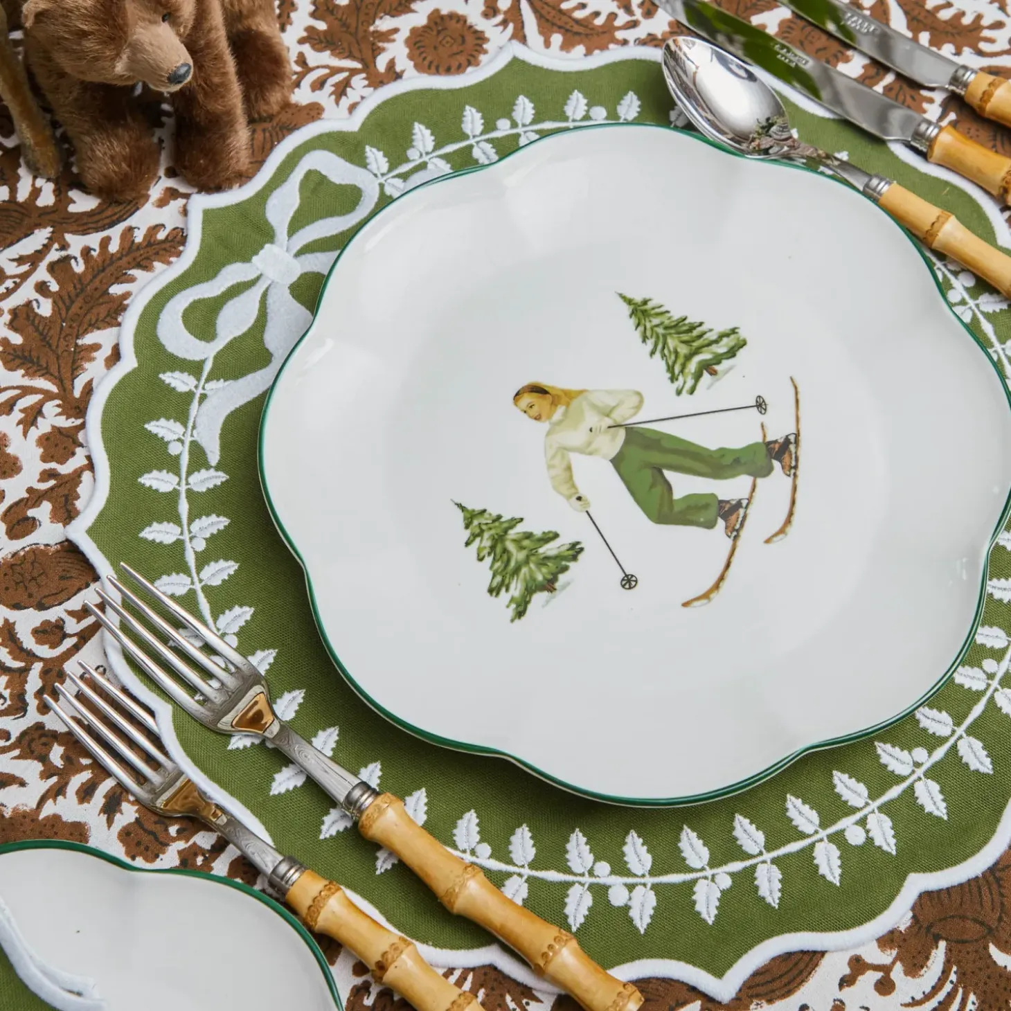 Green Bow Laurel Placemats (Set of 4)