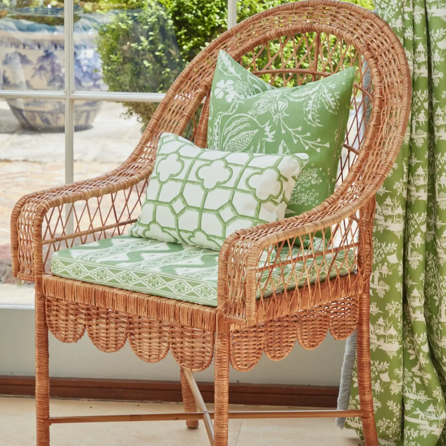 Green Chelsea Square Fabric