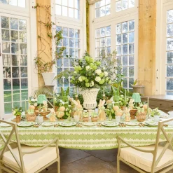 Green Fern Stripe Tablecloth