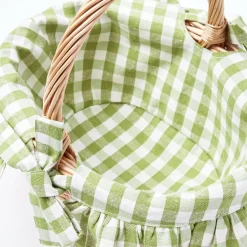 Green Gingham Basket