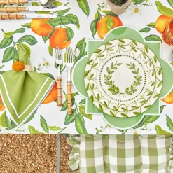 Green Gingham Ruffle Seat Pad Cushion