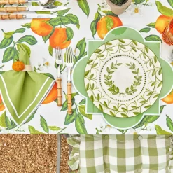 Green Gingham Ruffle Seat Pad Cushions (Set of 4)