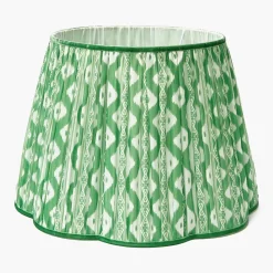 Green Ikat Scalloped Lampshade (40cm)