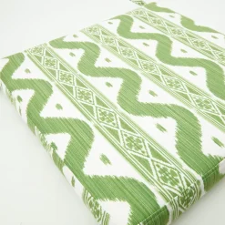 Green Ikat Seat Pad Cushion